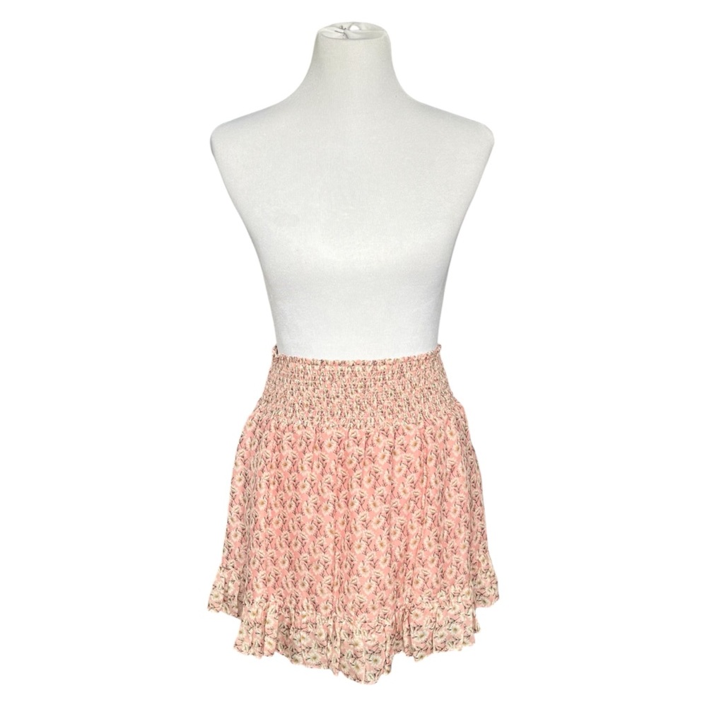 INTERMIX Floral Silk Pink Ruffled Tie Front Skirt Set Women’s Petite - Picture 7 of 10